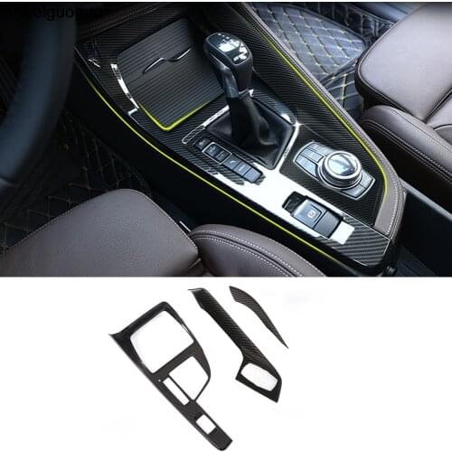 Carbon fiber ABS Car Center Console Gear Shift Panel Cover Trim frame For BMW X1 F48 2016-2018 Car Accessories ( LHD)