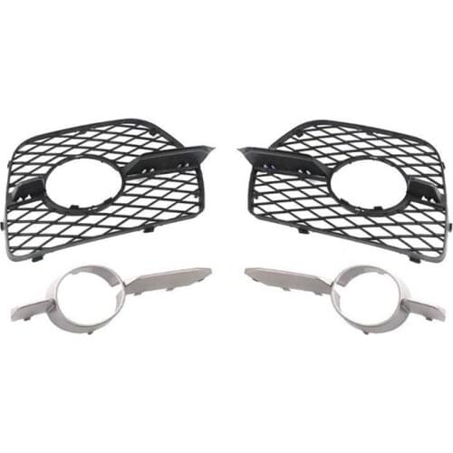 Set Front Bumper Fog Light Lateral Mesh Grill Grille + Trim Molding Decor Cover for BMW X6 E71 E72 Hyb 2008-2014