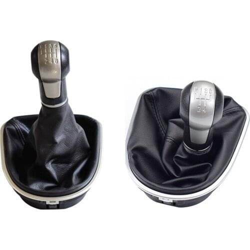 Gear Shift Knob Lever Leather Gear Shift Knob Head for Seat Leon II Altea Toledo III with Leather Gaiter