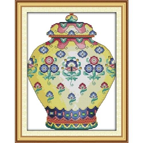 Colorful gilding bottles cross stitch kit cartoon 11ct count print canvas stitches embroidery DIY handmade needlework plus