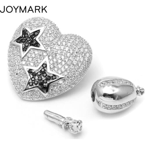 Heart Shape Star Micro Pave Zircon Sterling Silver Multi-function Fine Jewelry Clasp For Pearl Necklace Bracelet Making SC-CZ063