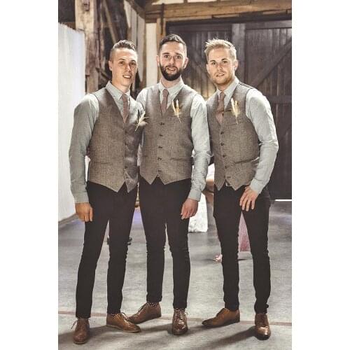 Mens Boutique 2020 Quality Leisure Cotton Suit Vest/Male Gentleman Beckham Business Vest/Herringbone Vest Wedding Vest
