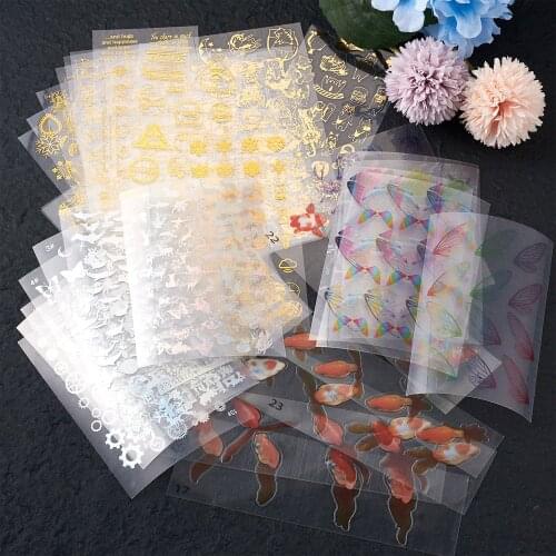 Stickers Sets with Hot Stamping Stickers 3D Resin Decorations Stickers Flaps Filler Stickers Transparent Plastic Stickers