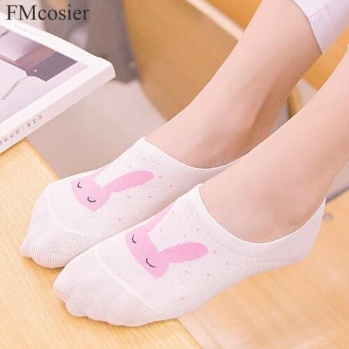10 Pairs Summer Womens Cartoon Rabbit Invisible Boat Ankle Cute Socks Sock Slippers Funny Kawaii for Women Korean Style Sokken