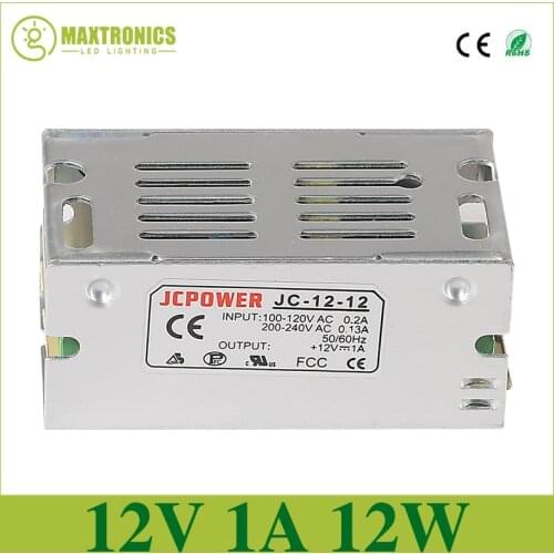 New Version Best quality 12V 1A 12W Switching Power Supply Driver for LED Strip AC 110-240V Input to DC 12V Free shipping