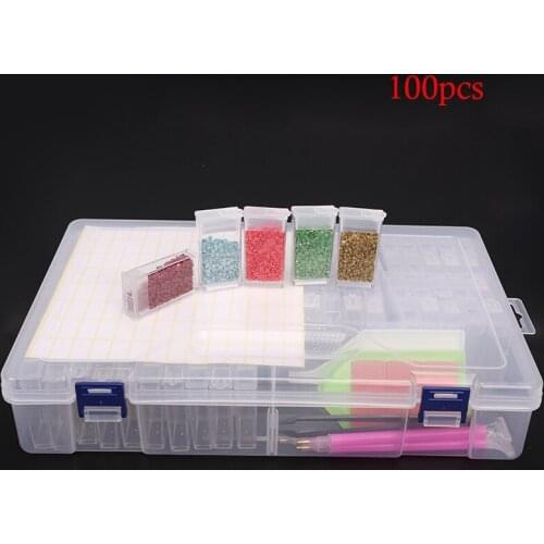 New 100pcs Plastic 5d Diamond Painting Accessories box Beads Display Storage Box For Diamond Embroidery Cross Stitch Tools