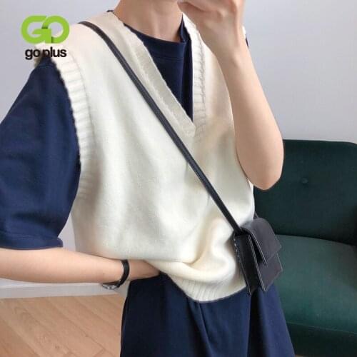 Autumn Womens Knitted Sweater Vest Korean Style Sleeveless White Sweater Vests Clothes For Woman Pull Femme Nouveaute 2021