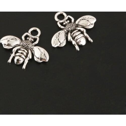 15 Pcs Charms Insects Bee Silver Color Pendant For DIY Handmade Jewelry