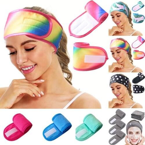 Microfiber Wide Hairband Makeup Head Band Toweling Hair Wrap Shower Cap Stretch Spa Facial Headband Women Make Up Accessories