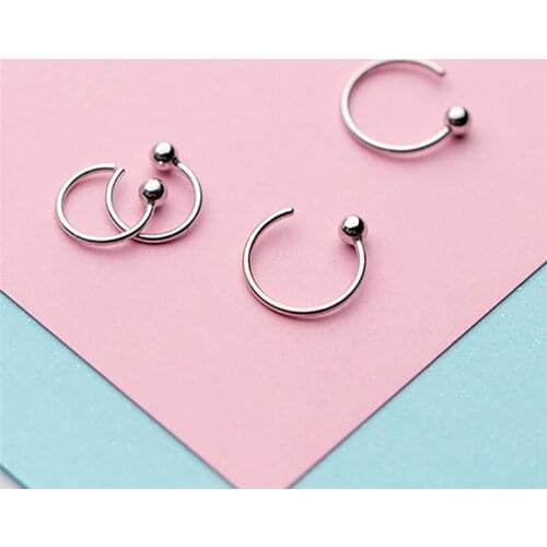 2019 Earings Fashion Jewelry 100% 925 Sterling Silver Earrings 8mm 10mm Cute Round Stud Earrings Girls Kids Gift aretes de mujer