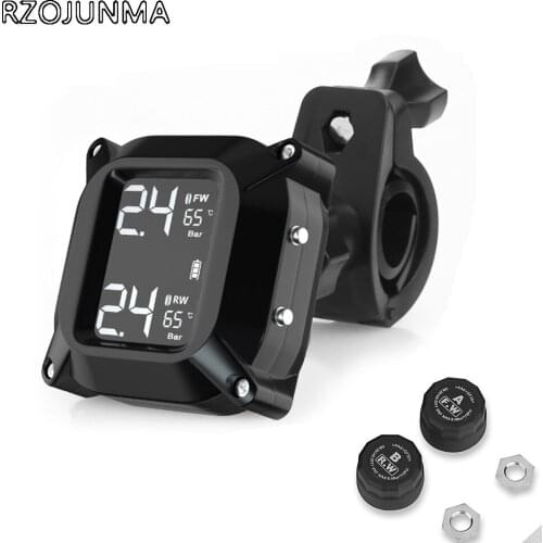 TPMS motorcycle tire temperature / pressure monitoring alarm, magnetic USB charging, adjustable pressure alarm value