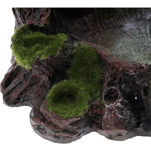 Resin Amphibians Reptile Feeding Rock Bowl Water Drinking Dish Pet Tortoise Lizard Gecko