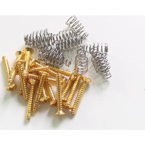 Sell Free Shipping 50sets Gold single coil guitar pickup screws and springs guitar pickup mounting screws