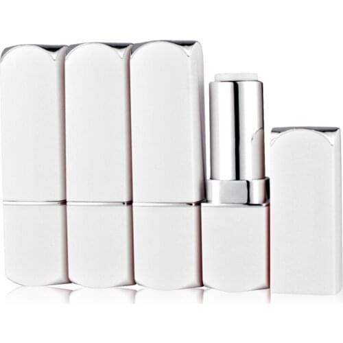 Top Quality White Plastic Empty DIY Lip Balm Gloss Lips Packing Containers Lipstick Tube Lipsticks Cosmetic Subpackage 20pcs/lot