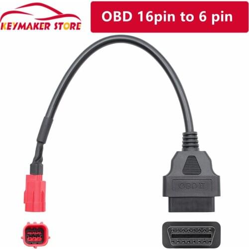 High quality OBD 16pin to 6 pin for Honda Motorcycle 6Pin Apply to Car computer diagnostic equipment