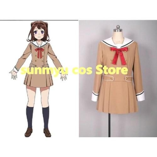 Japanese Anime BanG Dream OYAMA Kasumi Tae Hananozo Girls High School Uniform Cosplay Costume,Size customizable