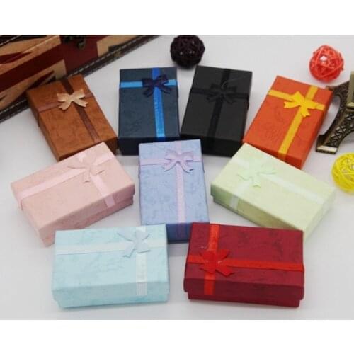 Bangle Jewelry Ring Earring Necklace Present Gift Box 5x8x3cm Mini Multi-color Bowknot Gift Boxes Necklace Jewelry Storage Cases