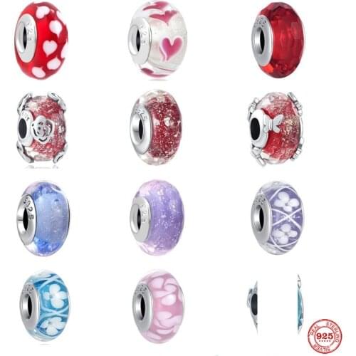 NEW Starfish Shell Glass Bead Pendant Dangle Charm Fit Pandora Original Sterling Silver 925 Bracelet For Women DIY Jewelry Gift