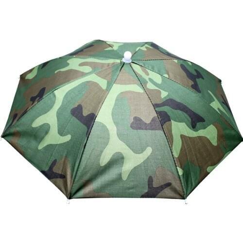 Head-mounted Fishing Umbrella Portable Fishing Foldable Adjustable Umbrella Hat Outdoor Camping Fishing Hiking Sun Shade Cap