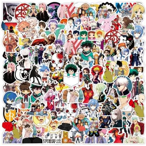 10/30/50/108PCS Mix Anime Attack on Titan Demon Slayer Stickers Cartoon Decals DIY Skateboard Fridge Guitar Travel Kid Sticker
