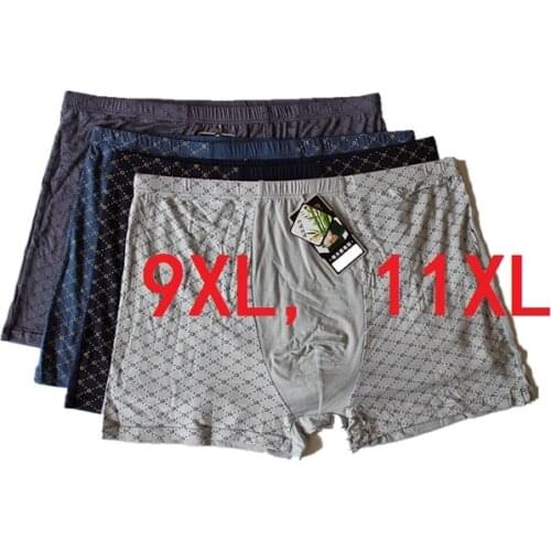 9XL&11XL 4Pcs\lot Underwear Soft Boxers Bamboo Fiber Boxer Men Print Boxers Shorts Plus Size Boxers Mens Underwears HOT