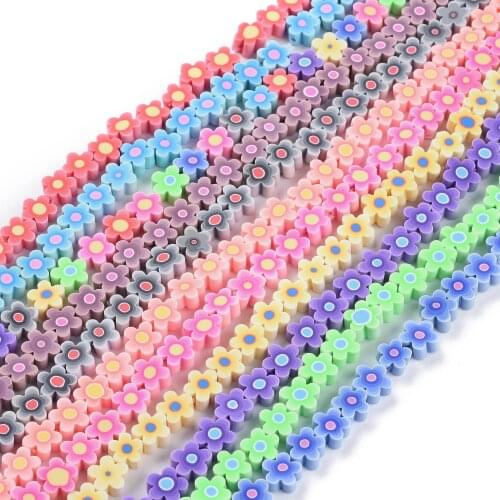 5 Strands/lot 9.6mm Clay Beads Flower Beads Polymer Clay Beads For Jewelry Making DIY Bracelet Necklace About 38pcs/Strand