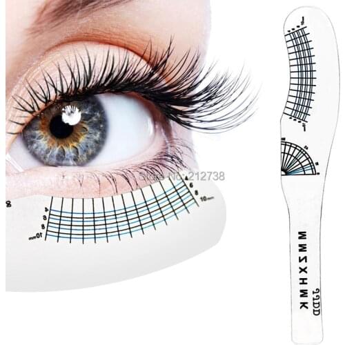5pcs Professional Eyelashes Ruler Measure Eyelashes Length and Curling Degree Ruler Portable and Easy Use Eye Lash Tools-A0
