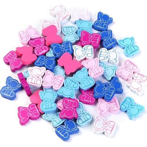 50pcs 21x25MM Wooden Beads Unfinished Wood Beads for Crafts Jewellery Making, Garland