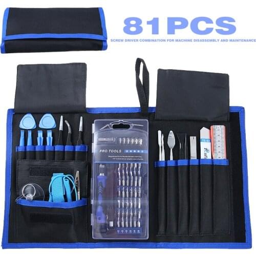 81pcs Precision Screwdrivers Kit For PC Cell Phone Repairing Multifunctional Screwdrivers Tweezers Knife Tool Set
