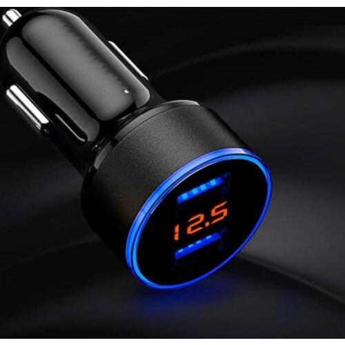 Auto Vehicle Car Dual USB Car Charger QC 3.0 Fast Charging Adapter Lighter LED Voltmeter For All Mobile Phone Car Auto