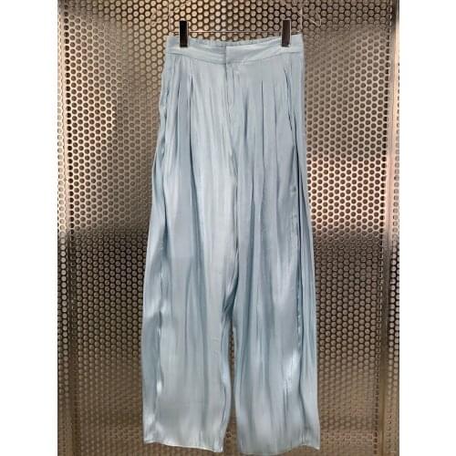 Summer High 2021SS Quality Women Thin Wide Leg Pants Trouse 3 Color Ddxgz2 4.21