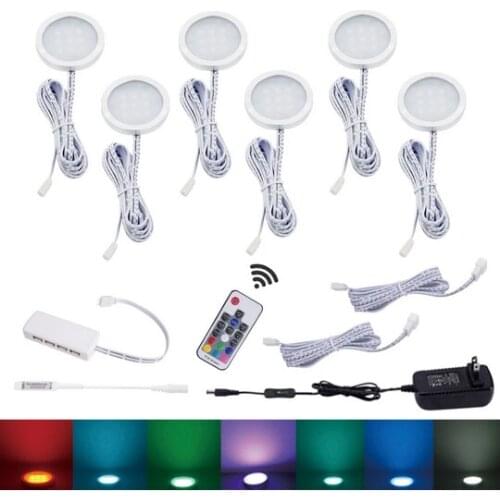 DC12V LED Under Cabinet light 2/3/4pcs eat set with Wireless RF Remote Dimmable for Under Counter,Shelf Furniture Lights