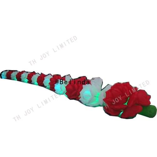 DDU Free Shippping 2pcs 12m/40ft Long Inflatable LED Rose Flowers For Wedding Decoration