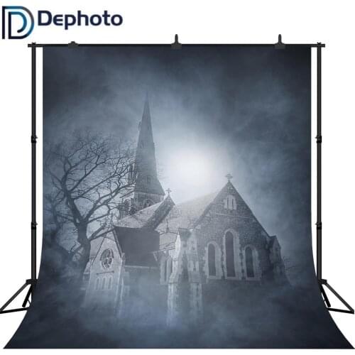 Dephoto Photography Backdrop Halloween Castle Night Sky Background photobooth photo sessions shoot photocall printed