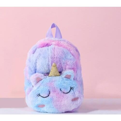 Kids Unicorn Backpack Kindergarten Schoolbag Girls Boys 3D Plushie Travel Bag Children Soft Plush Toys Bookbag Stuffed Backpacks