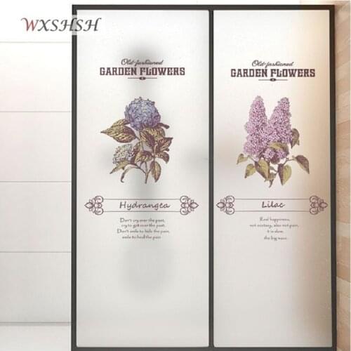 Electrostatic Custom Size Glass Film Vinyl Blooming Flower Pattern Durable Tint-Film Explosion-Proof Mould-Proof Window Covering
