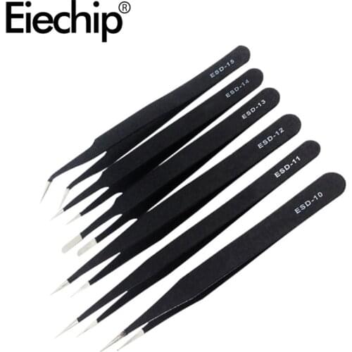ESD Tweezers Electronics Repair Tools for Repair Electronic Component capacitors resistors IC chip and various PCB boards DIY