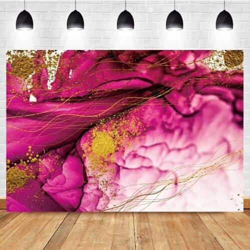 Laeacco Pink Golden Abstract Texture Art Family Decoration Birthday Backdrop Photographic Photo Background For Photo Studio