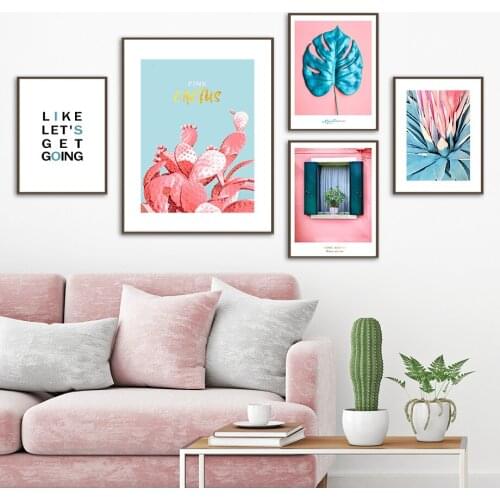 Cactus Monstera Leaf Agave Green Plant Wall Art Canvas Painting Nordic Posters And Prints Wall Pictures For Living Room Decor