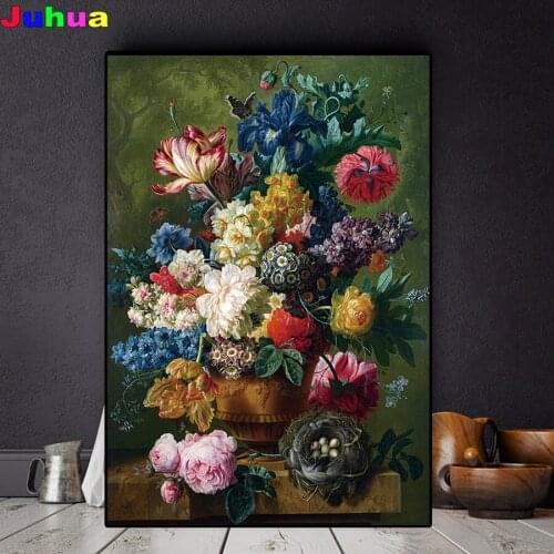 Classic Roses Full Drill 5D DIY Diamond Painting flower vase diamond Embroidery mosaic Cross Stitch Valentines Day decor