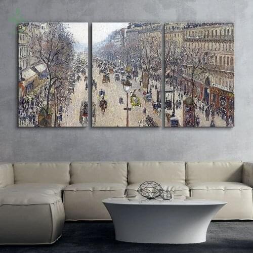 Boulevard Montmartre Morning Cloudy Weather Oil Painting Indoor Decoration