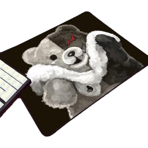 Mairuige Creative Anime Monokuma Cute Bear Danganronpa Small Size Rubber Pc Tablet Gamer Mousepad for Animation Gaming Player