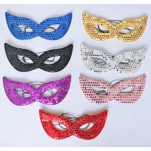 20PCS Adult Children Boys Girls Sequin Mask Eye Masks Halloween Party Holiday Performance Cartoon Cute Cosplay Navidad Christmas