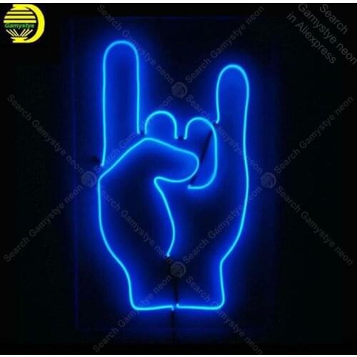 Neon Sign for finger for the baddes Glass Tube Handmade neon light Sign Decorate Wall home Beer Iconic Neon Light Lamp Advertise