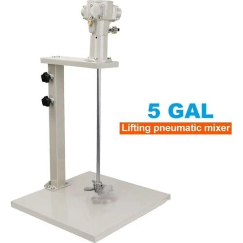 5 Gallon Pneumatic Agitator Stirrer Machine Paint Mixer 20Liter Dispersion Capacity Hand Manual Lift