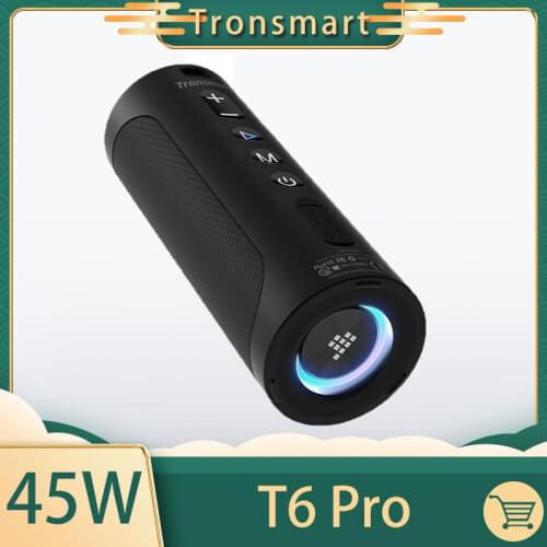 Tronsmart T6 Pro Bluetooth 5.0 Portable Speaker with Up to 45W Built-in Powerbank IPX6 Waterproof Type-C 24 hours of Playtime