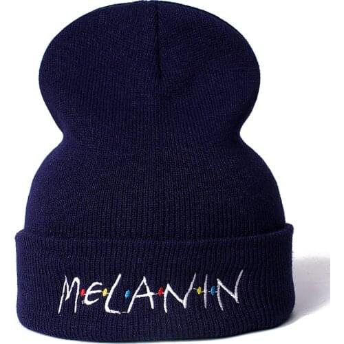 SANDMAN Letter Melanin Casual Beanies For Men Women Fashion Knitted Winter Hat Hip-hop Skullies Hat Dropshipping