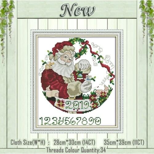Santa Claus cartoon diy decor painting counted printed on canvas DMC 14CT 11CT Chinese Cross Stitch Needlework Set Embroider kit
