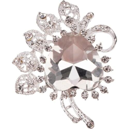 Silver clear crystal rhinestone brooches for wedding brooch for women fashion jewelry good gift BRO74