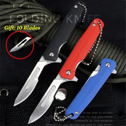 Mini Folding knife G10 High Hardness EDC Scalpel Carving Utility Letter Opener Outdoor Survival Portable knives